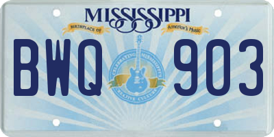 MS license plate BWQ903