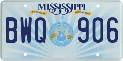MS license plate BWQ906