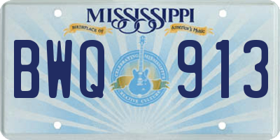 MS license plate BWQ913