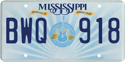 MS license plate BWQ918