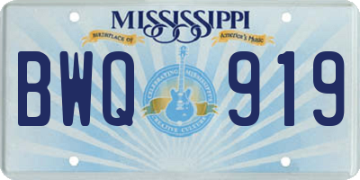 MS license plate BWQ919