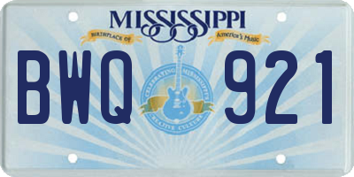 MS license plate BWQ921
