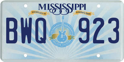 MS license plate BWQ923