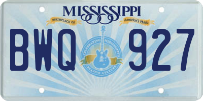 MS license plate BWQ927