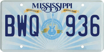 MS license plate BWQ936