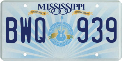 MS license plate BWQ939