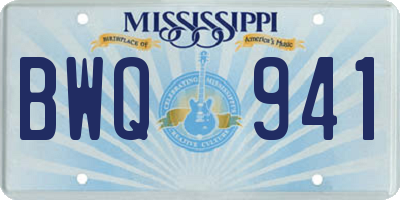 MS license plate BWQ941