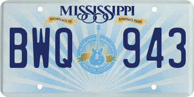 MS license plate BWQ943