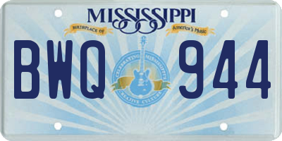 MS license plate BWQ944