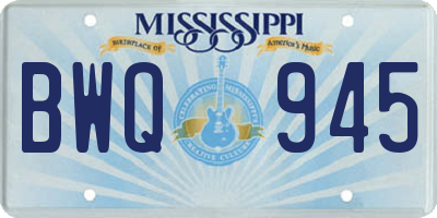 MS license plate BWQ945