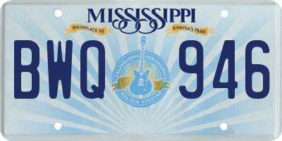 MS license plate BWQ946