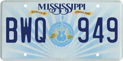 MS license plate BWQ949