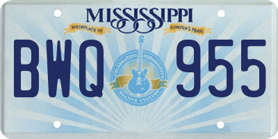 MS license plate BWQ955