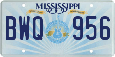 MS license plate BWQ956