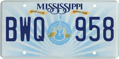 MS license plate BWQ958