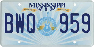 MS license plate BWQ959
