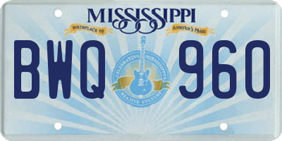 MS license plate BWQ960