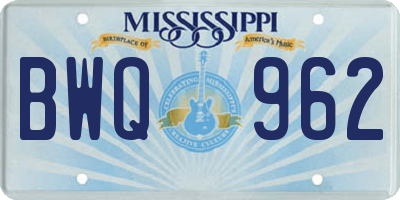 MS license plate BWQ962