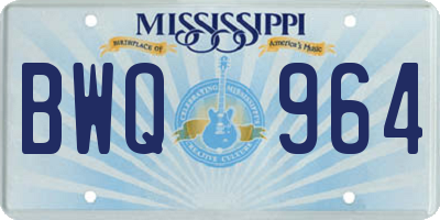 MS license plate BWQ964