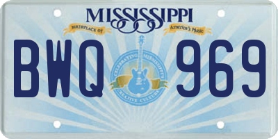 MS license plate BWQ969