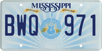 MS license plate BWQ971