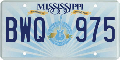 MS license plate BWQ975