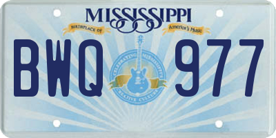 MS license plate BWQ977