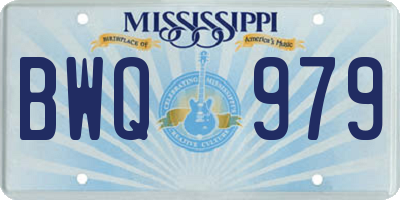 MS license plate BWQ979