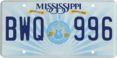 MS license plate BWQ996