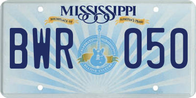 MS license plate BWR050