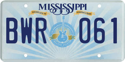 MS license plate BWR061