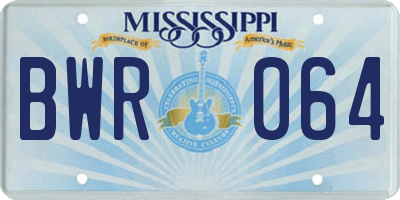MS license plate BWR064