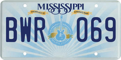 MS license plate BWR069