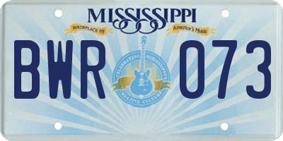 MS license plate BWR073