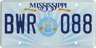 MS license plate BWR088
