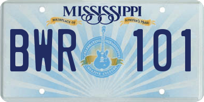 MS license plate BWR101