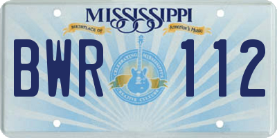 MS license plate BWR112