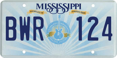 MS license plate BWR124