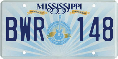 MS license plate BWR148