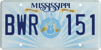 MS license plate BWR151