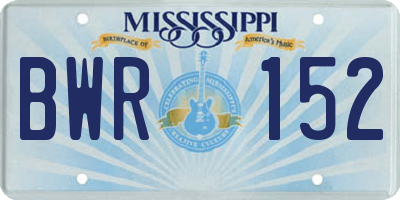 MS license plate BWR152
