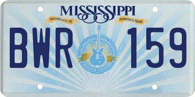 MS license plate BWR159