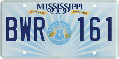 MS license plate BWR161