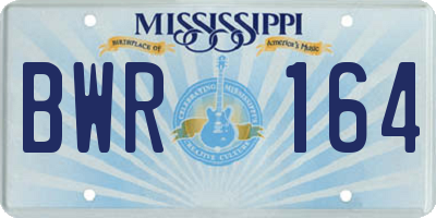 MS license plate BWR164