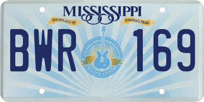 MS license plate BWR169