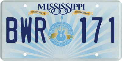MS license plate BWR171