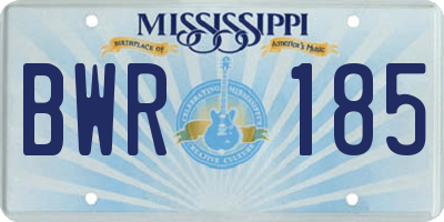 MS license plate BWR185
