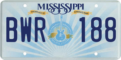 MS license plate BWR188