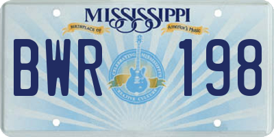 MS license plate BWR198