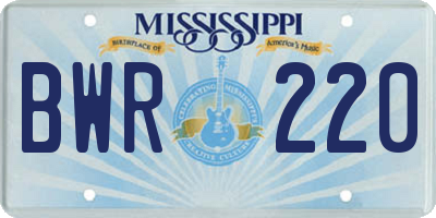 MS license plate BWR220